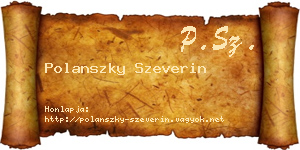 Polanszky Szeverin névjegykártya